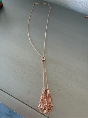 Kendra Scott Rose Gold Double Tassel Y-Necklace